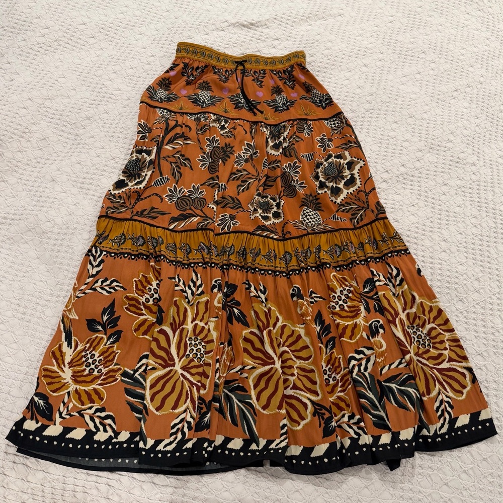 Rachel Zoe Brown Floral Maxi Skirt